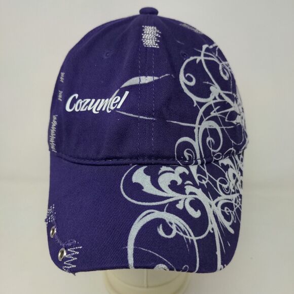 DKPS Men's Strapback Hat Purple Adjustable Cozumel Mexico Vacation Tourist Cap - Picture 3 of 12